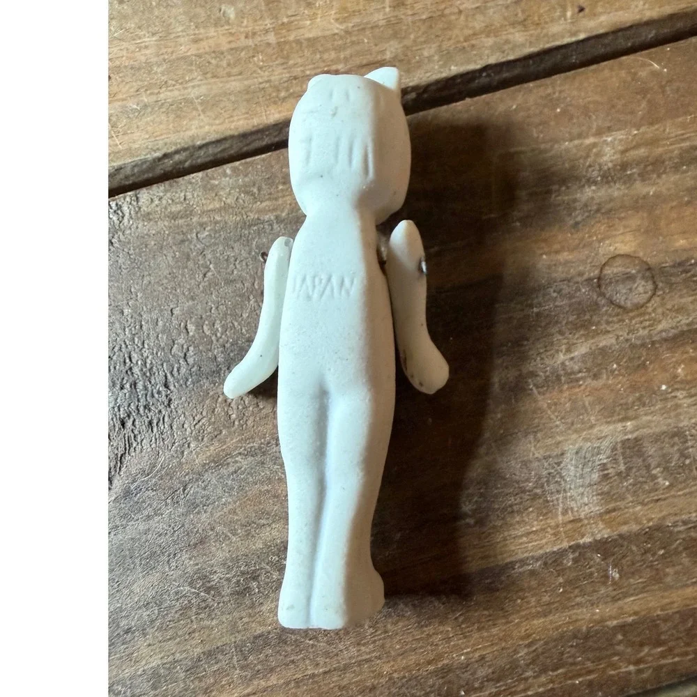 Vintage Bisque Porcelain Miniature Doll Japan Jointed Arms Penny Doll 2.25 Inch